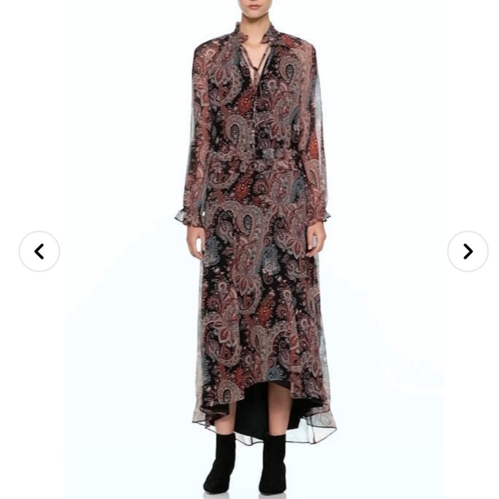 Banana Republic x Olivia Palermo | Paisley Tie-Neck Silk Dress NWT